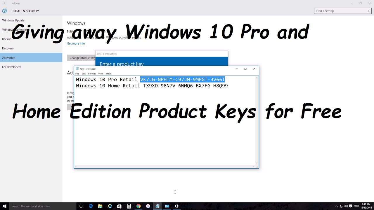 Windows serial key windows 10